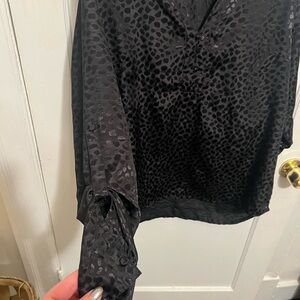 Elegant Black Leopard Print Women's Top